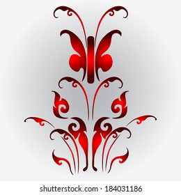 vector butterfly with flower thai art