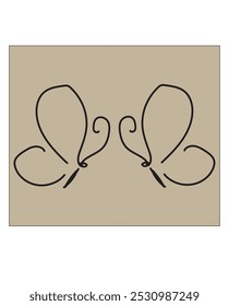 vector butterfly flying with its friends facing each other