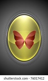 Vector Butterfly in a Glass Frame