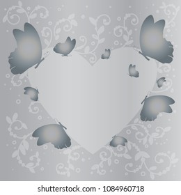 vector Butterfly with heart 
