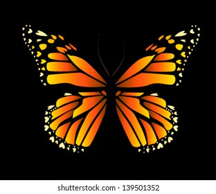 vector butterfly with hearts on wings
