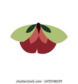 Vector butterfly icon with big wings on a white background. Idea for postcard, print on clothes, logo.