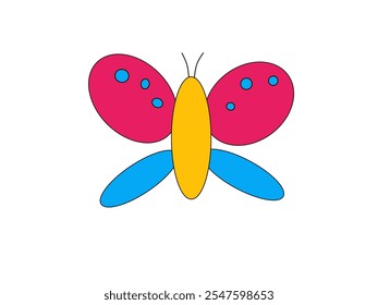 vector butterfly icon, butterfly illustration with white isolation