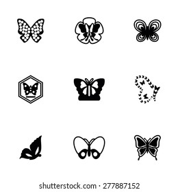 Vector Butterfly icon set on white background