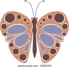 Vector butterfly illustration with spotted wings.