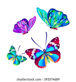 vector butterfly insect art white decorative color 