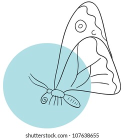 Vector butterfly is isolated on a white background