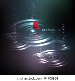 Vector Butterfly Kissing Ripples