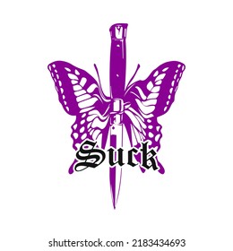 vector butterfly with knife concept	
