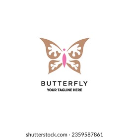 Vector butterfly logo design vector for maternity style with creative unique concept