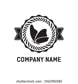 Vector butterfly logo design vintage template