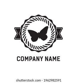 Vector butterfly logo design vintage template