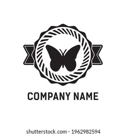 Vector butterfly logo design vintage template