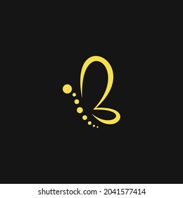 vector butterfly logo formed from the letter B and dots