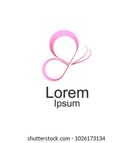Vector butterfly logo. Spa salon logo, beauty salon icon, abstract identity