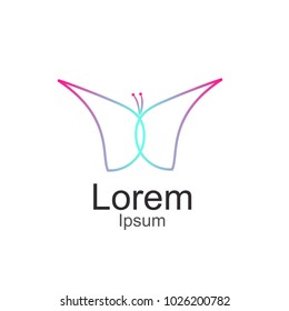 Vector butterfly logo. Spa salon logo, beauty salon icon, abstract identity
