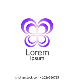 Vector butterfly logo. Spa salon logo, beauty salon icon, abstract identity