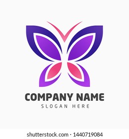 Vector Butterfly Logo Template. Colorful Butterfly Logo Template.