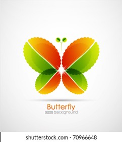 Vector butterfly made of leaves