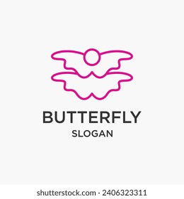 Vector butterfly vector minimal brand logotype