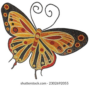 vector butterfly mosaic illustration template