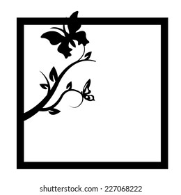 vector butterfly on a branch