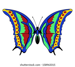 Vector butterfly on a white background. clip-art