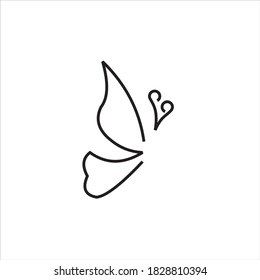 vector butterfly outline design logo