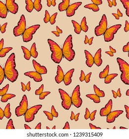 Vector butterfly pattern. Abstract seamless pattern.