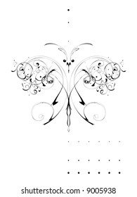 vector butterfly with pattern wing