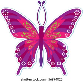 vector butterfly, pink decor