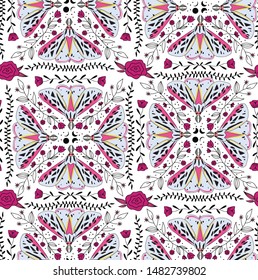 vector butterfly reflected repeat background texture