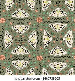 vector butterfly reflected repeat background texture
