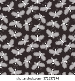 Vector butterfly seamless pattern.