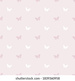 Vector butterfly seamless repeat pattern design background. Abstract geometric pattern with pastel colors. Cute and simple girly background.