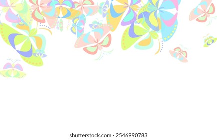 Vector butterfly seamless repeat pattern.   Gentle wings insects patten. Fragile creatures.