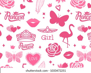 Vector Butterfly silhouette color. Wide pattern isolated on white background.