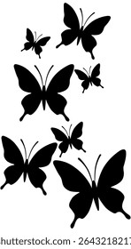 vector butterfly silhouette illustration isolated
