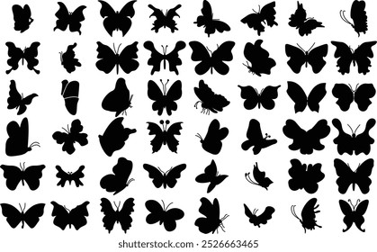 Silueta y ala de la mariposa del Vector para la camiseta y el diseño del logotipo.