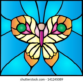 Vector butterfly / Stained glass window