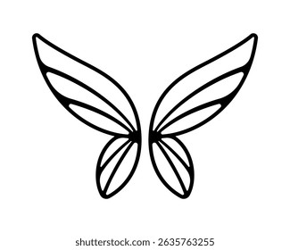 Vector Butterfly Wings on White Background