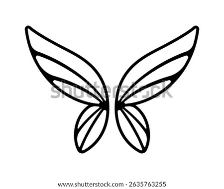 Vector Butterfly Wings on White Background