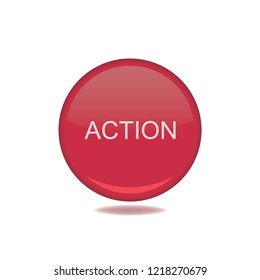 Vector button action, web design element