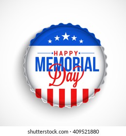 Vector  button badge of Happy memorial day.