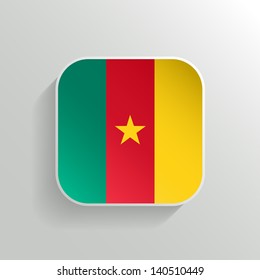 Vector Button - Cameroon Flag Icon on White Background