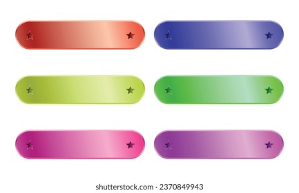 Vector button colorful style on white background.