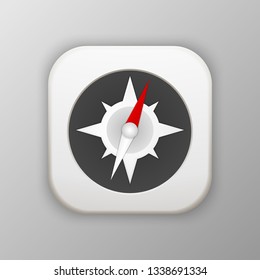 Vector button compass icon design.