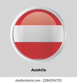 vector button flag of Austria on round frame
