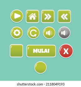 vector button game or apps, for mobile apps, game mobile, website etc. 