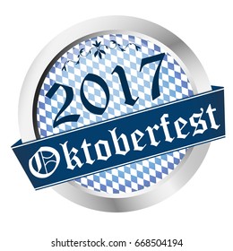 vector of button for German Oktoberfest 2017 in Munich